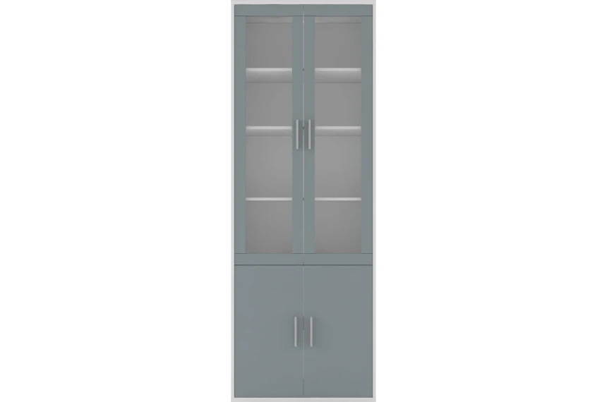 Вітрина офісна Кабі / Kabi REG2W2D/79/220 Гербор 4-дверна Попелястий/антрацит