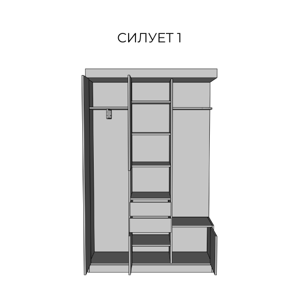Передпокій Силует 1 (артвуд світлий/сіра мишка)
