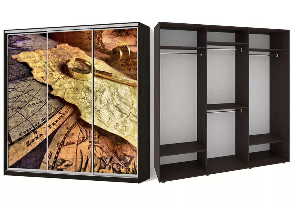 Шафа-купе 3 двері ФМП/ФМП/ФМП малюнок Re060 Класік-2 210*200*45