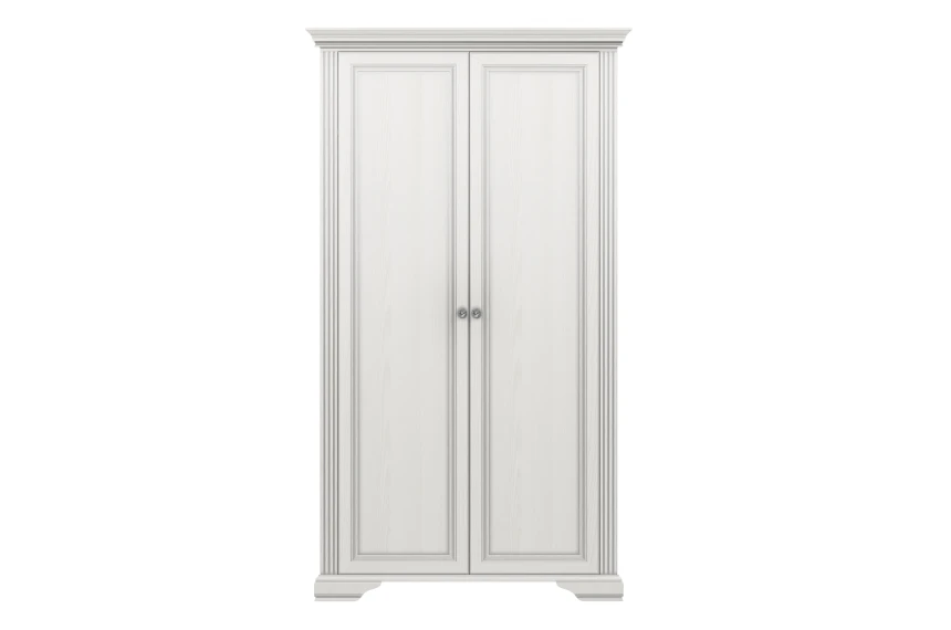 Шафа для одягу Вайт / White 2D Гербор 2-дверна Ясен сніжний/сосна срібна