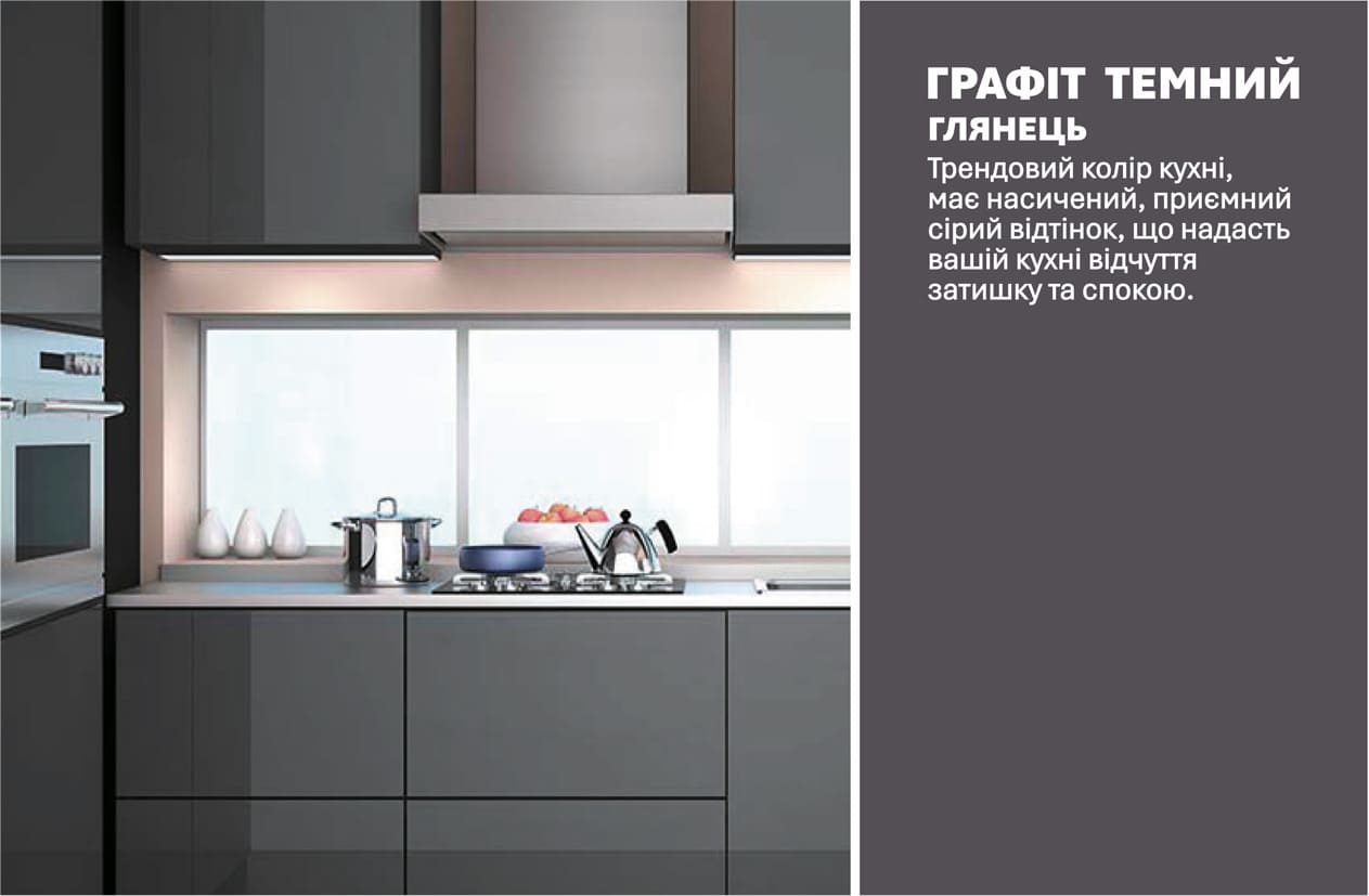 Кухня "Фарбований високий глянець" 3,6 х 1,8м П-подібна