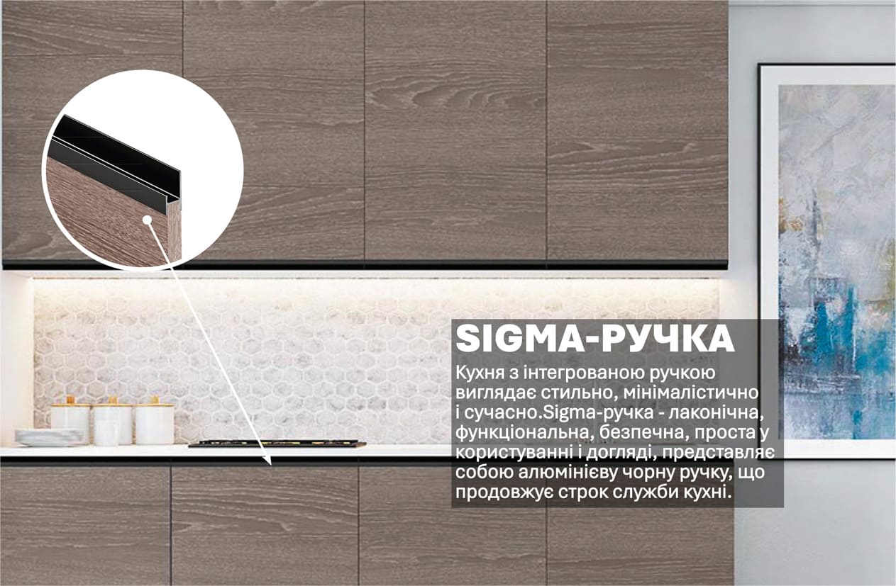 Кухня "Sigma ручка" 2м
