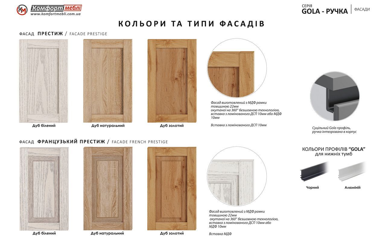 Кухня "Gola ручка" 3,4 х 1,8м з фасадами "Еко"