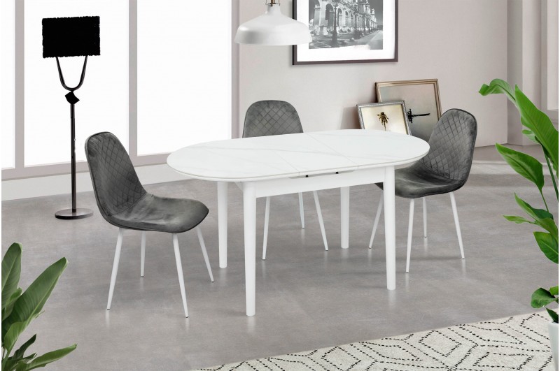Стіл Тітан XS-1309, 110/140*75, білий/керам мрамор