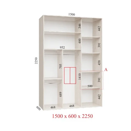 ЛЮКС 1500*2250*600