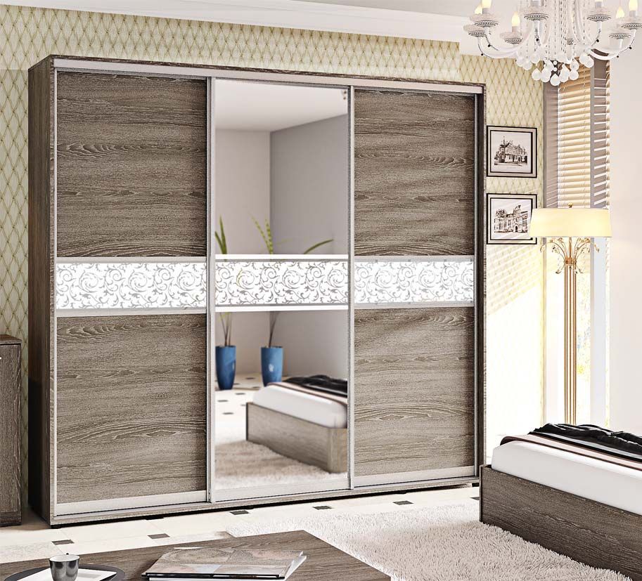 Шафа-купе 2,4м "Модель 2" тридверна з дзеркалом